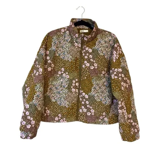 Sonoma Women’s Cottagecore Floral Quilted Zip Up Coat Jacket Pockets Size Large - Picture 2 of 10